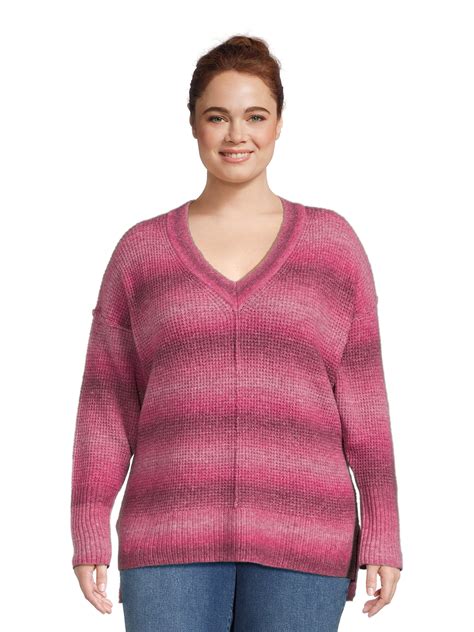 terra and sky women s plus size v neck sweater sizes 0x 4x