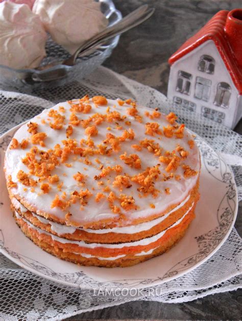 Морковный ПП торт на сковороде рецепт с фото пошагово