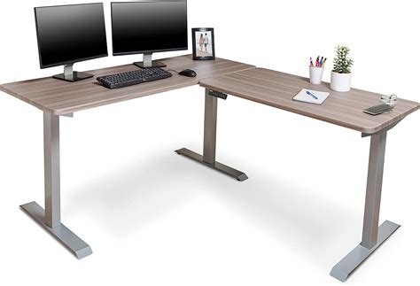 Buy Brodan Electric Standing L Desk With Power Charging Station