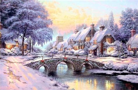 Thomas Kinkade Winter Paintings F