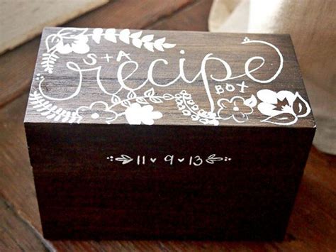 Hand Painted Recipe Box Fancy Wedding T Etsy Personalized Recipe