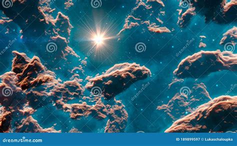 Space Background Colorful Brown Nebula With Star Field Elements