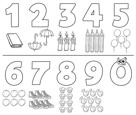 Imágenes de los Números del 0 al 9 para colorear imprimir e dibujar