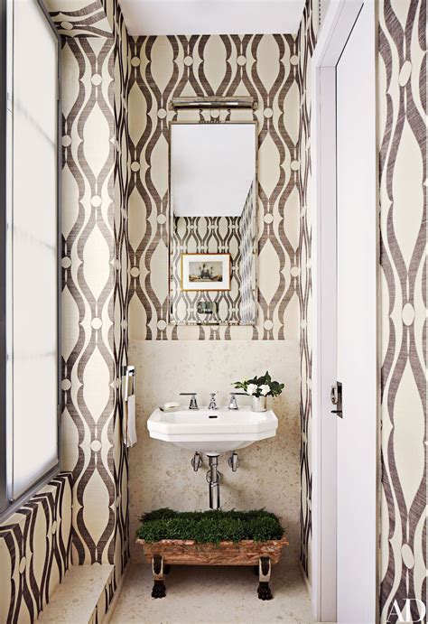 Inspiring Rooms With Wallpaper Powder Room Design Bathroom