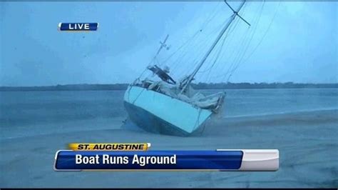 Sailboat Runs Aground In St Augustine Inlet