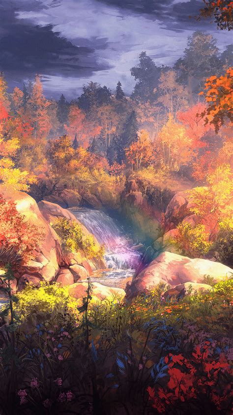 750x1334 Fantasy Autumn Painting 4k Iphone 6 Iphone 6s Iphone 7 Hd 4k