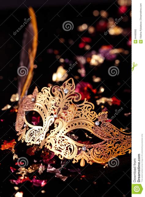 Gold Carnival Mask Stock Photo Image Of Light Festival 84490082