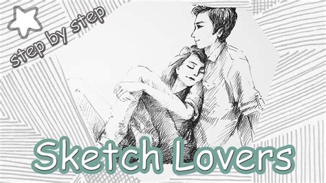 How To Draw Lovers With Pen Sketch Step By Step Youtube