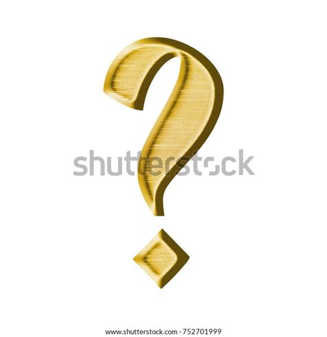 Elegant Metallic Gold Question Mark Sign Stock Illustration 752701999