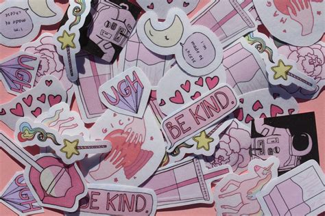 Pink Aesthetic Stickers Etsy