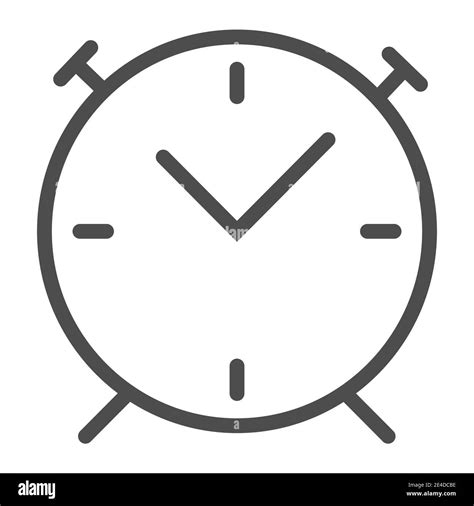 alarm clock line icon wake up time vector illustration isolated on white watch outline style