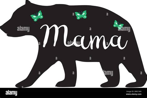 Vector Illustration Of A Mama Bear Floral Bear Animal Nature