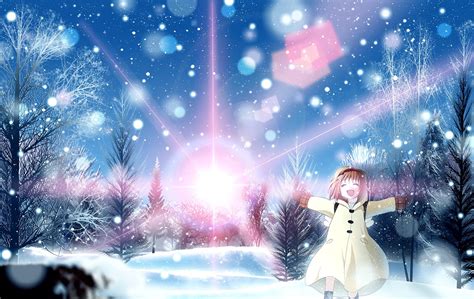 Winter Snow Kanon Sunlight Tsukimiya Ayu Anime Girls High