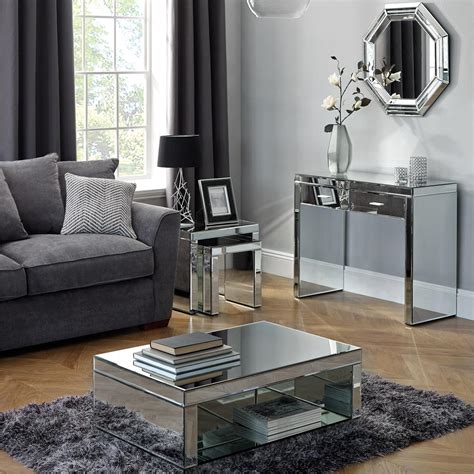 Mirrored Glass Living Room Furniture