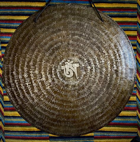 40 100cm Nepalese Singing Gong Wind Feng Standard Etching