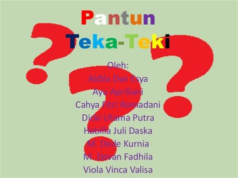 Pantun Teka Teki Lawak - review terbaru: Pantun Teka Teki 2 Kerat - Sebab, petunjuk yang