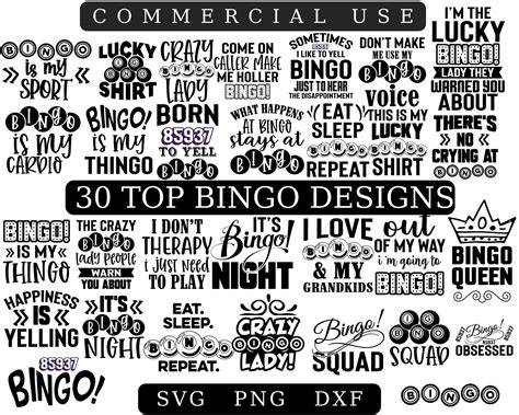 Bingo Svg Bundle Bingo Png Bingo Dxf Bingo Lady Svg Bingo Etsy