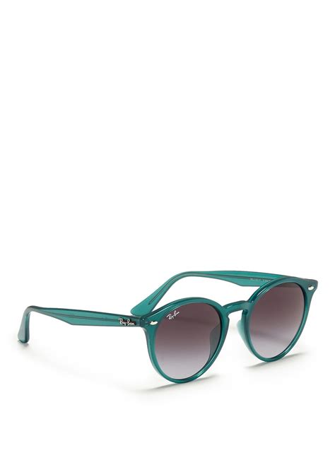Lyst Ray Ban Rb2180 Round Frame Acetate Sunglasses In Green