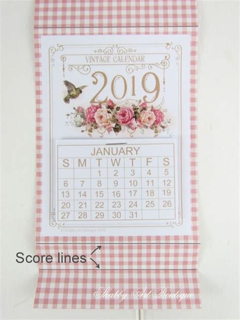 Printable Mini Vintage 2019 Calendars Shabby Art Boutique Vintage