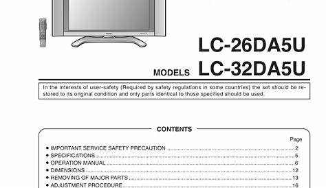 Download free pdf for Sharp AQUOS LC-32DA5U TV manual