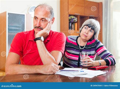 Mature Couple Did Not Have the Money To Repay the Loan Stock Photo