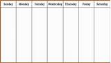 Images of 1 Week Schedule Template