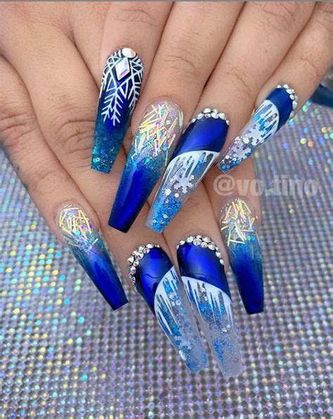 fantastic christmas coffin nails design  snowflakes latest fashion trends  woman