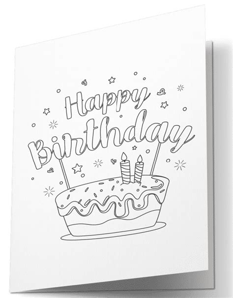 Drawing And Illustration Happy Birthday Printable Card Happy Birthday