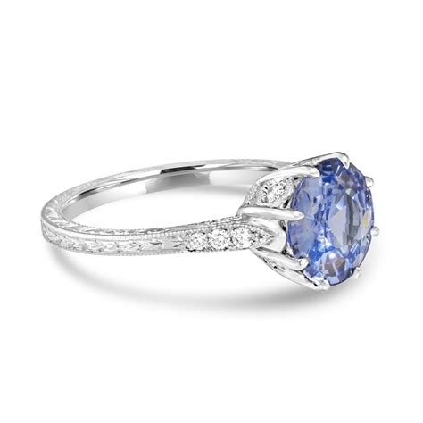 Light Blue Sapphire Vintage Style Ring Cornflower Blue Sapphire Ring