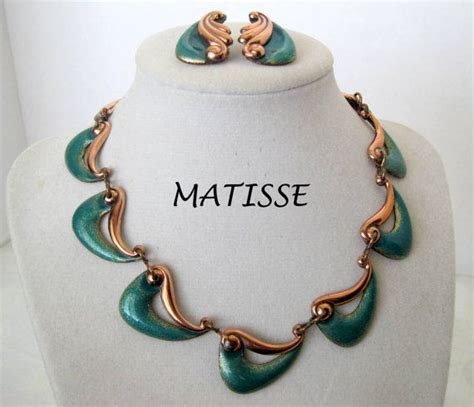 Vintage Matisse Renoir Enamel Copper Necklace By Vintagobsessions 115