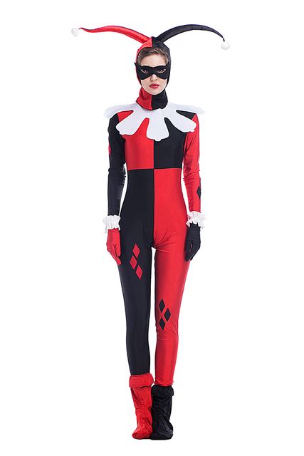 Adult Women Harley Quinn Evil Clown Funny Costume Halloween Idea