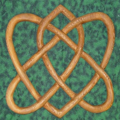 Irish Love Knot Traditional Celtic Knot Two Hearts Wood