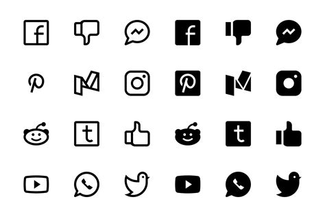 40 Social Media Icons ~ Icons ~ Creative Market