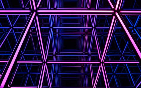 Download Wallpaper 1680x1050 Neon Light Reflection Purple Dark