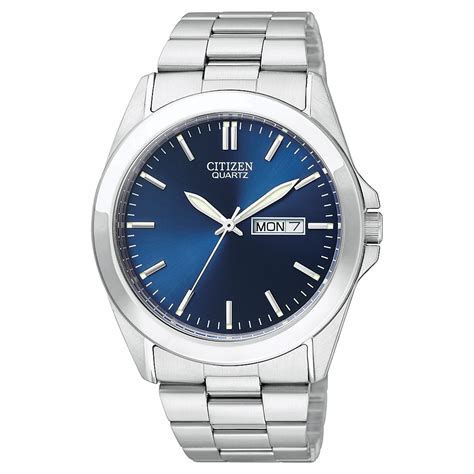 citizen citizen men s bf0580 57l quartz blue dial stainless steel bracelet date watch