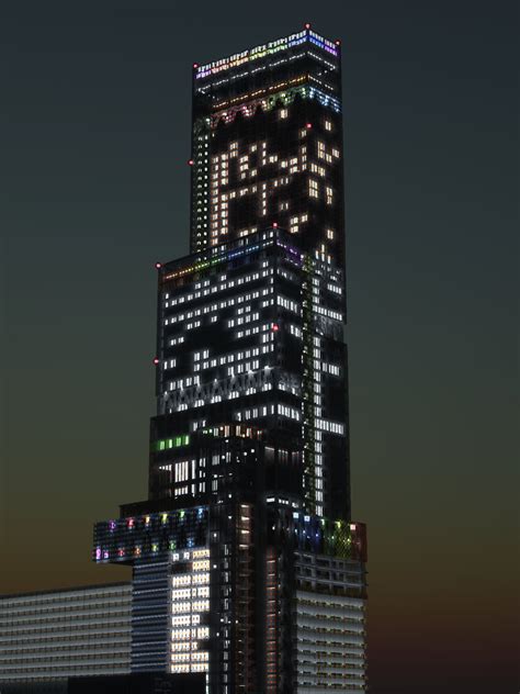 Abeno Harukas An Japanese Skyscraper Light Up Version In Minecraft