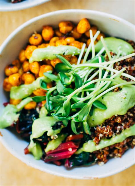 Quinoa Nourish Bowl W The Best Avocado Dressing Well And Full
