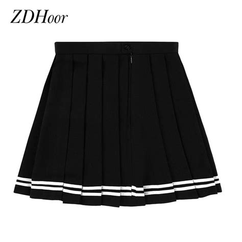 Womens High Waist Pleated Mini Skirt School Girls Uniform Cosplay Costume Skirts Promotion En