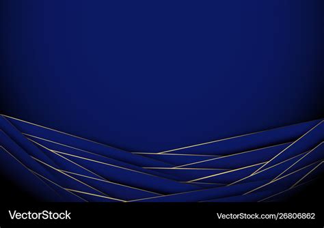 Royal Blue And Gold Luxury Abstract Geometric Wavy