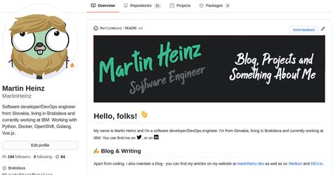 Build A Stunning Readme For Your Github Profile By Martin Heinz