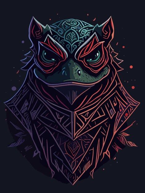 Premium Vector A Mysterious Fantasy Ninja Frog Illustration Artwork