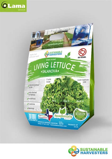 Aquaponic Lettuce Packaging Produce Package