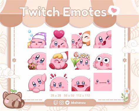 12 Pack Kirby Twitch Discord Emotes Twitch Graphics Etsy Australia