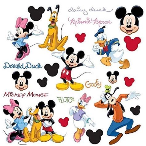 Disney Mickey Mouse 32 Big Peel And Stick Wall Decals Pluto Goofy Minnie