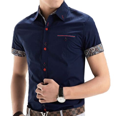 Buy 2015 New Brand Mens Dress Shirts Short Sleeve