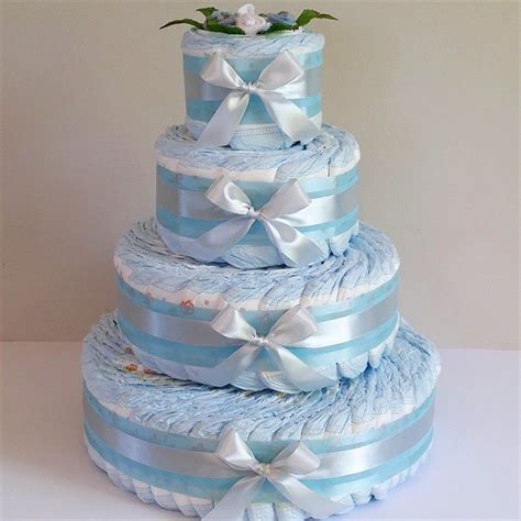 This baby shower diaper cake page is probably my most favorite page of my entire website. 4 Tier Bronze Nappy Cake - Baby Shower Diaper Cake New ...