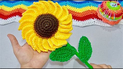 Flor Girasol Tejida A Crochet Paso A Paso Youtube