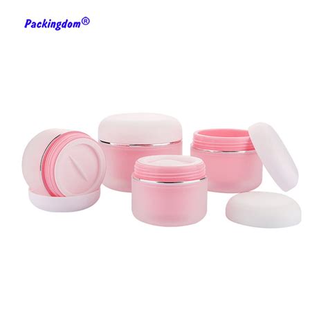 20pcs Container Empty Pink Cosmetics Cream Jar Plastic Refill Sample Pot Cute With Silver Foil