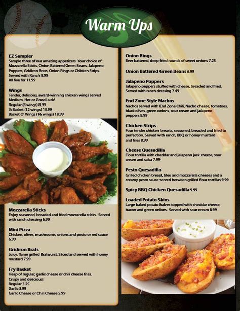 The perfect sports bar menu. Restaurant Menu Graphic Design Services for Sports Bar and ...