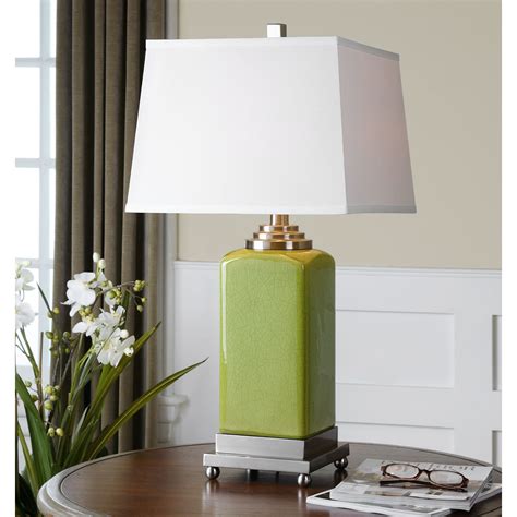 Shop Uttermost Piven Chartreuse Green Ceramic Table Lamp Free